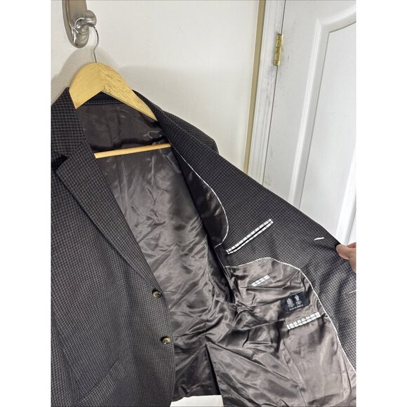 Austin Reed Blazer 42R Men’s 100% Wool Brown Gray Houndstooth Sport Coat - Picture 5 of 8